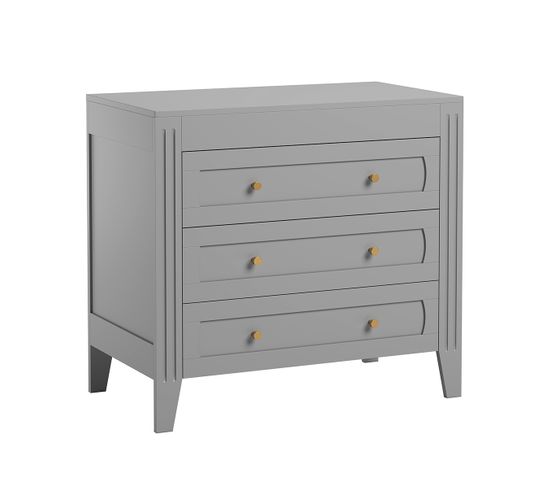 Commode 3 Tiroirs Milenne - Gris