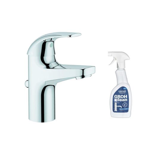 Mitigeur Lavabo Grohe Quickfix Start Curve Taille S + Nettoyant Grohclean