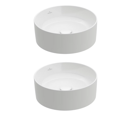 Lot De Deux Vasques À Poser Rondes Villeroy Et Boch Collaro Stone White Ceramicplus