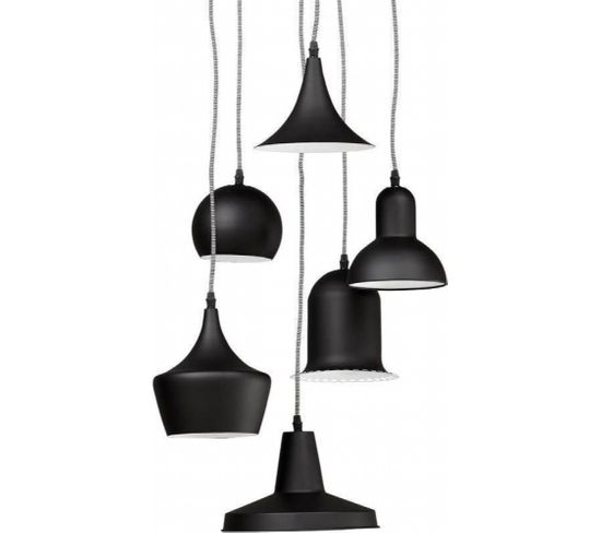 Lampe Suspendue Métal Noir 60x50x29cm