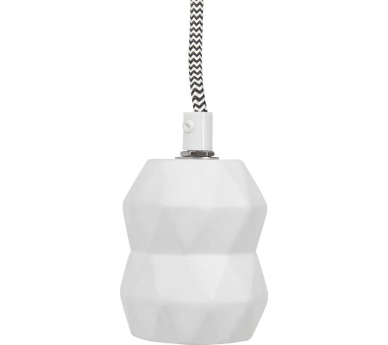 Lampe Suspendue Métal Blanc 11x11x150cm