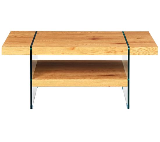 Table Basse En Mdf Avec Rangement Coloris Naturel - Dim : L110 X H45.5 X P60 Cm