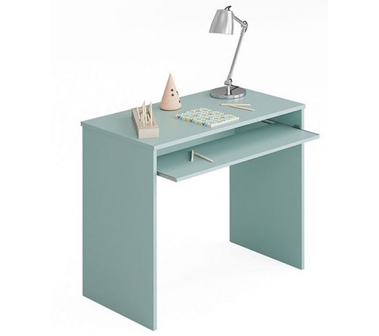 Table Bureau Pour Ordinateur Coloris Vert Acqua - Dim : 79 X 90 X 54 Cm