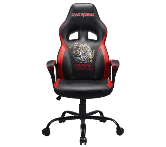 Chaise Gaming Iron Maiden, Fauteuil Gamer Noir Taille L
