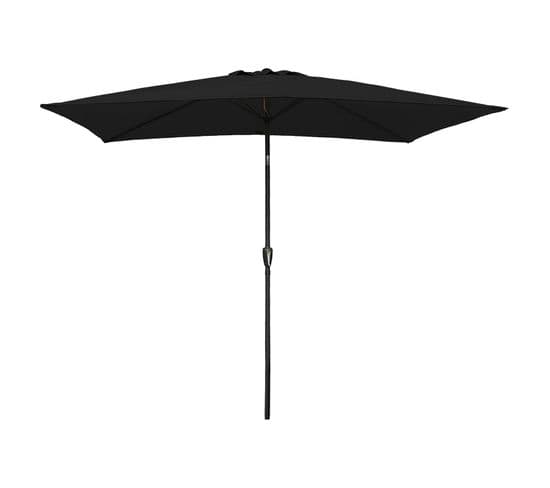 Parasol Droit Hapuna Rectangulaire 2x3m Noir
