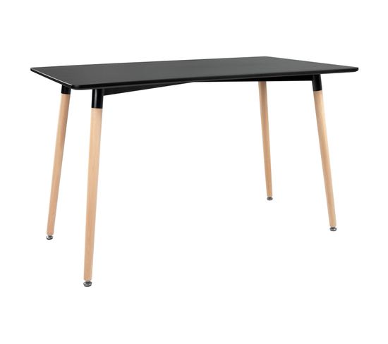 Table Rectangulaire 120 × 70cm Noire Pia