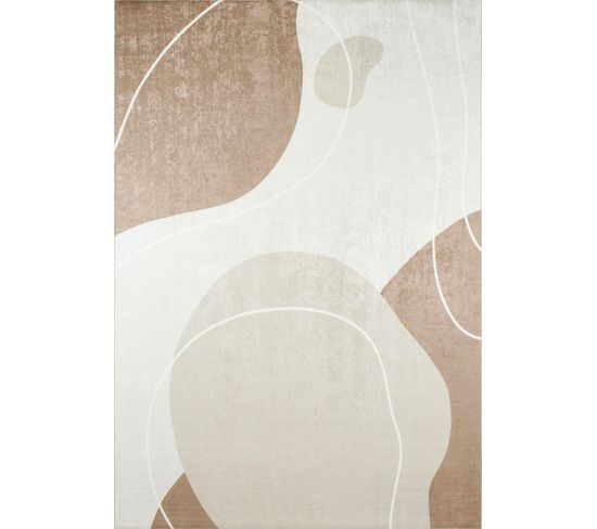 Tapis De Salon Abstrait Grege Beige 160x230cm