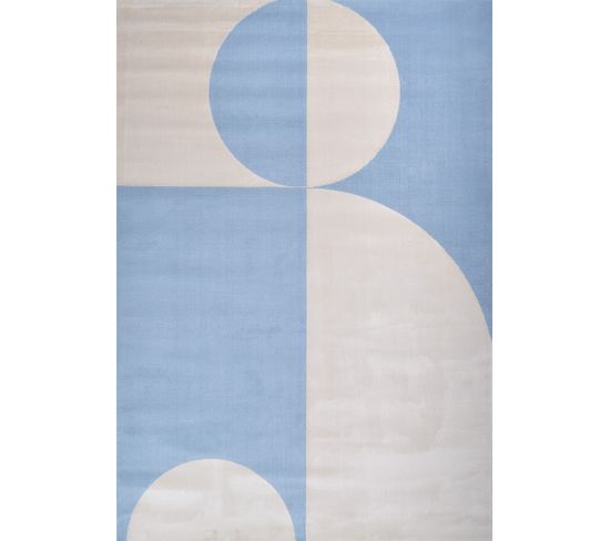 Tapis De Salon Nely Abstrait Bleu 80x150