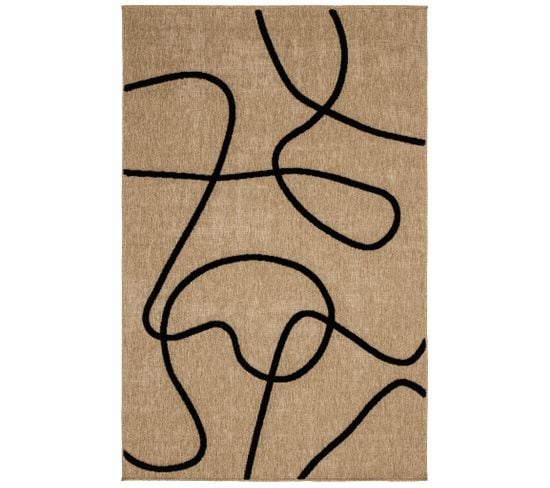Tapis De Salon Palma Abstrait Noir 120x170
