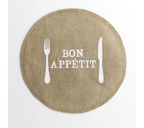 Set De Table Jute Bon Appétit 38 Cm