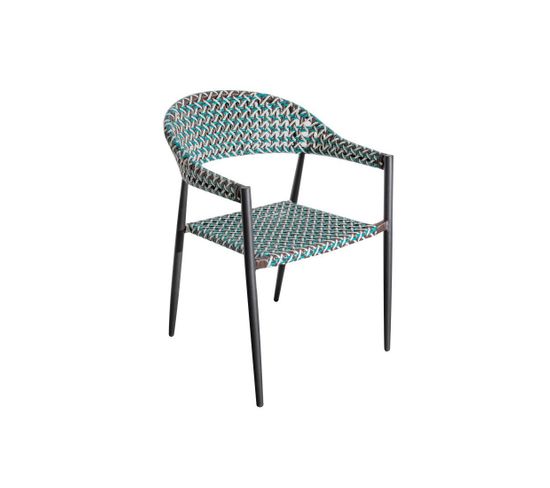 Chaise De Jardin Aluminium/ Blanc-bleu-marron - Cadiz