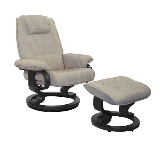 Fauteuil De Relaxation Microfibre Mastic - Excelly N°1