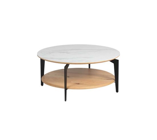 Table Basse Ronde Acier/bois/céramique - Tocsa