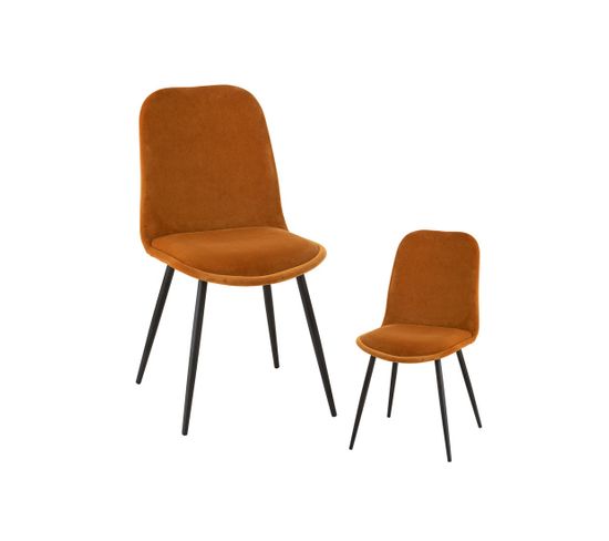 Duo De Chaises Velours Ocre/métal - Tychy N°2