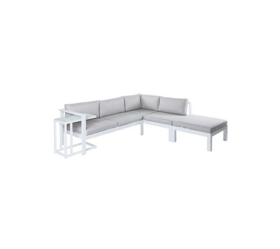 Canapé D'angle D'extérieur Aluminium Blanc/gris - Atiheu