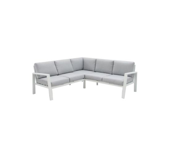 Canapé D'angle D'extérieur Aluminium Blanc/gris - Vado