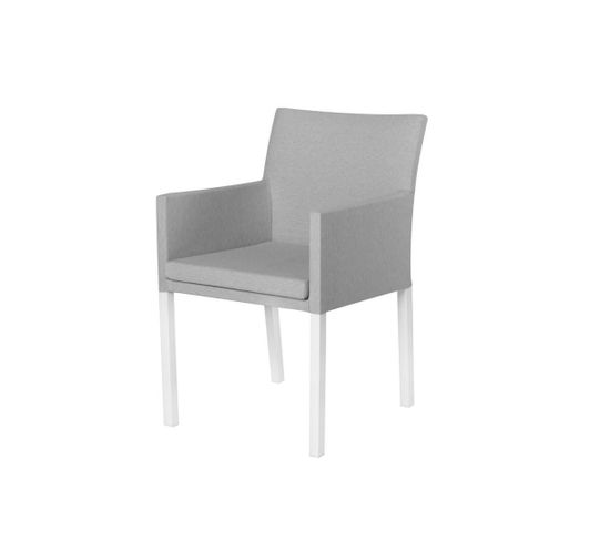 Chaise à Accoudoirs Tissu Gris/aluminium - Belitung