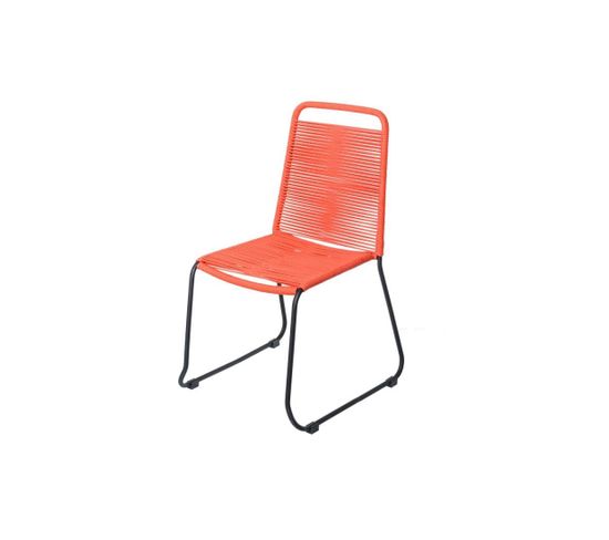 Chaise En Corde Rouge/acier Noir - Wetar