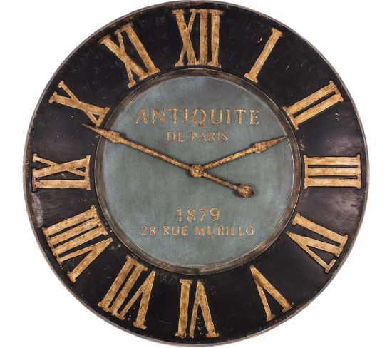 Pendule Ronde En Fer Antiquité De Paris 93 Cm