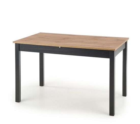 Table à Manger 124-168cm Style Industriel Avec Plateau Plaqué Chêne Et Rallonge Centaure