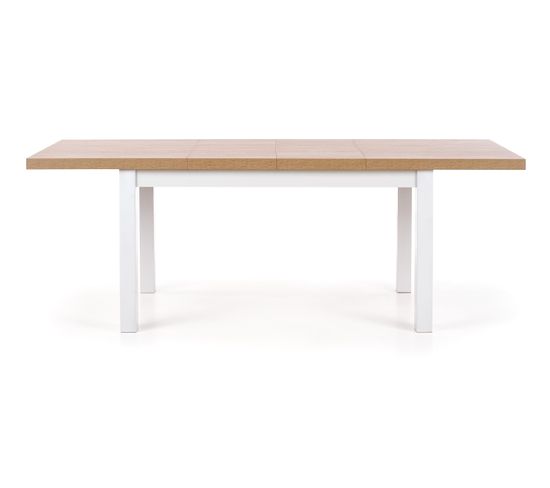 Table Design Scandinave Bois Et Mdf Blanc 140-220/80/76 Cm Meryl