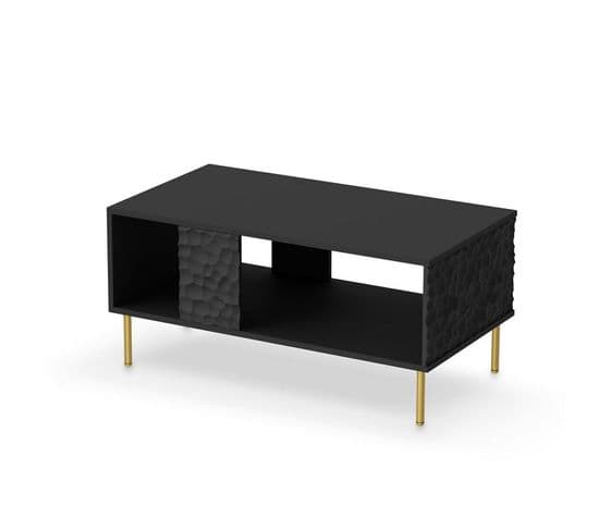 Table Basse Design Noir Et Or 92cm Tramona
