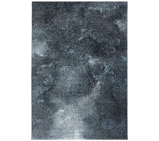 Astro Line - Tapis à Poils Ras Effet Galaxy - Gris Et Bleu 140 X 200 Cm