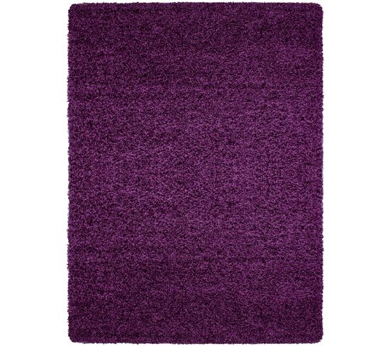 Shaggy - Tapis Uni À Poils Longs - Violet 160 X 230 Cm