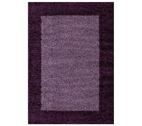 Shaggy - Tapis À Bordures - Violet 120 X 170 Cm
