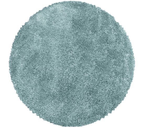 Moelleux - Tapis Cosy Rond À Poils Longs - Bleu Pastel 080 X 080 Cm
