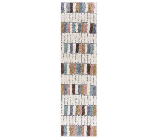 Hippie 03 - Tapis À Poils Longs Et Relief Multicolore 80x300cm