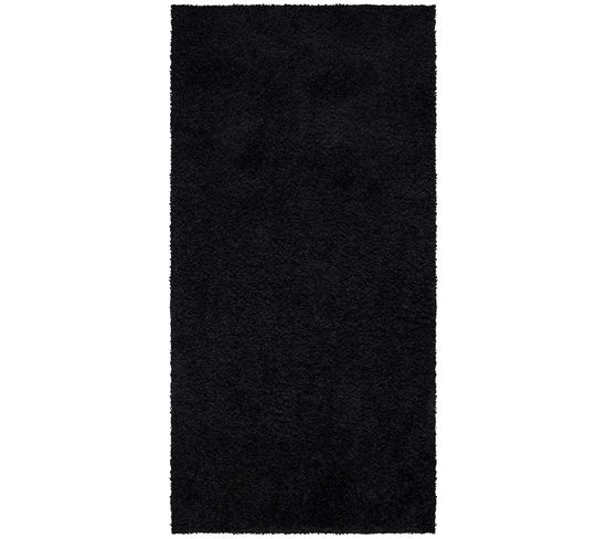 Tapis À Poils Longs Softy Noir Anthracite 80x150cm