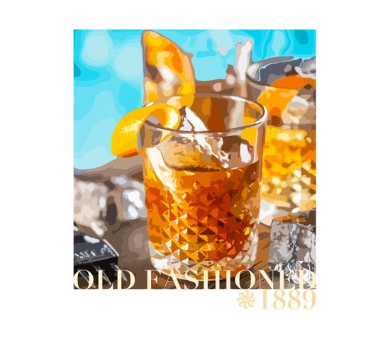 Cocktail - Signature Poster - Old Fashionned - 21x30 Cm