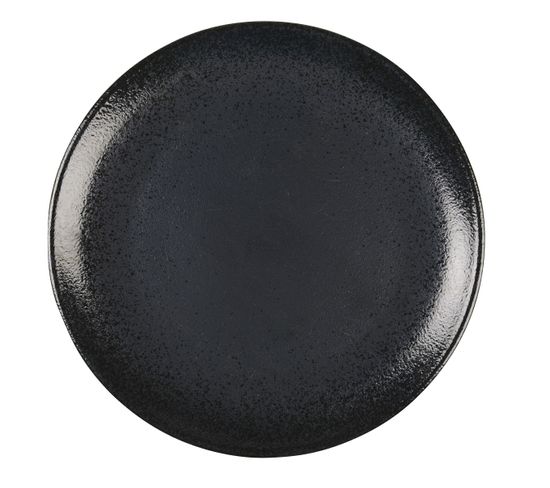 Assiette Plate Noire Avec Eclat 27cm Par Boite De - 6
