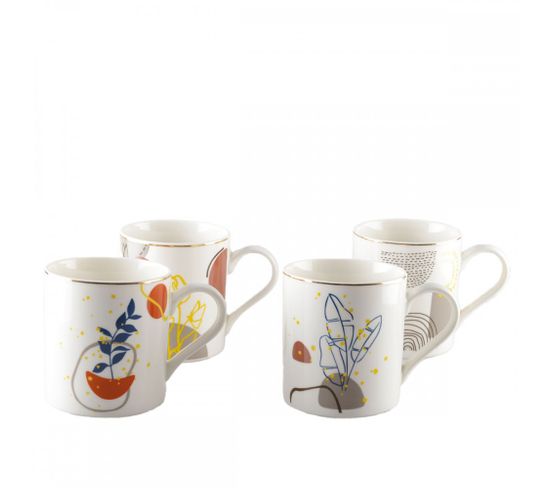 Set 4 Mugs Art Deco 390ml