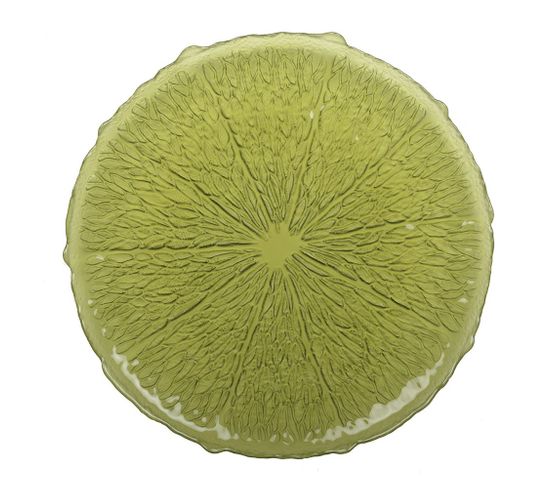Assiette Plate Verte 28cm - Citron Par Boite De - 6