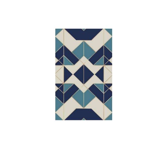 Tapis Triangle Bleu/beige - 120x180