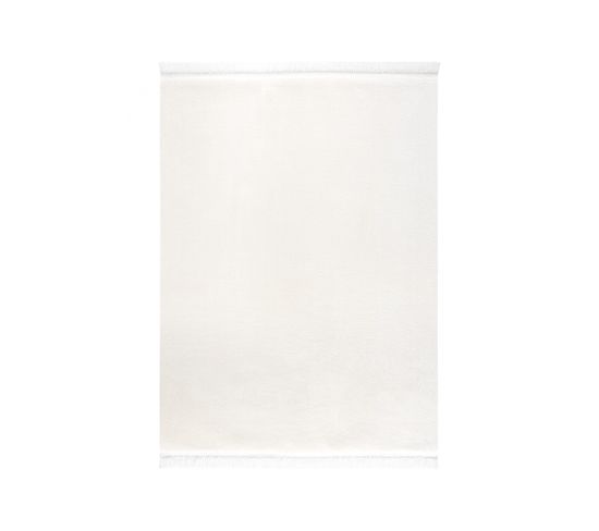 Tapis Softy Blanc à Franges - 120x170