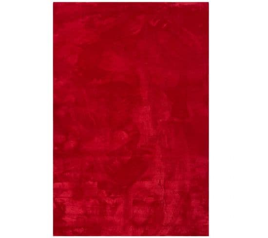 Tapis Uni Rouge Lavable Doux - Loft Rouge - 160x230 Cm