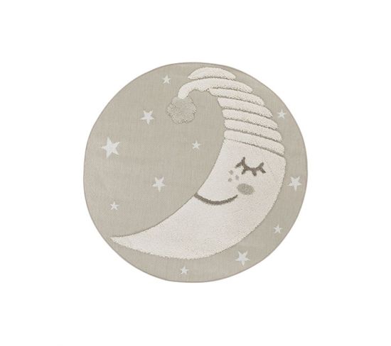 Tapis Enfant Lune Beige - Luna Kids 10 - 160x160