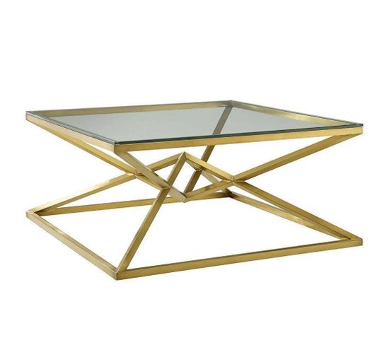 Table Basse Carré Pyramide Gold 100x100x45 Cm