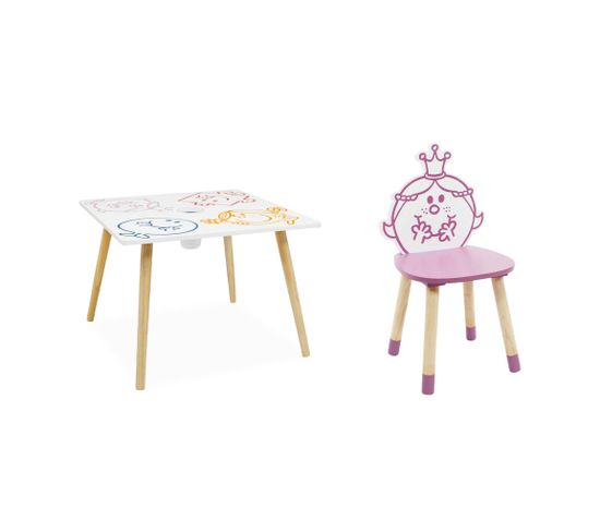Table Pour Enfant Avec Pot à Crayon + 4 Chaises Madame Princesse Collection Monsieur Madame