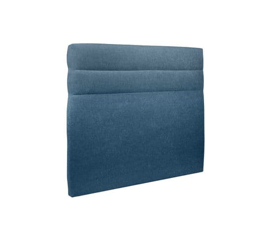 Tete De Lit Lignes Tissu Bleu L 150 Cm - Ep 10 Cm Rembourre