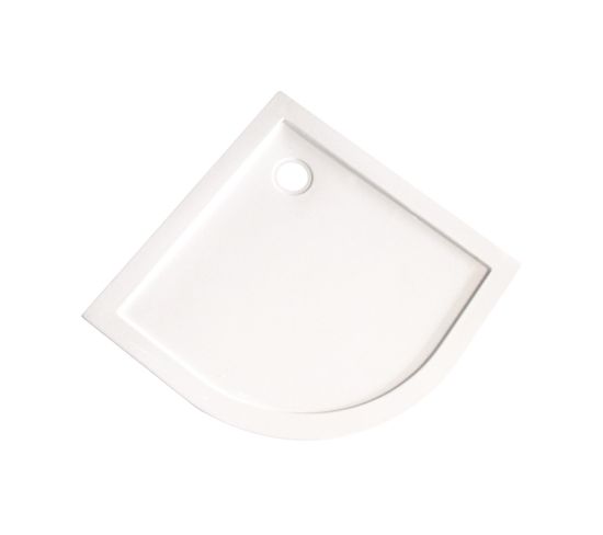Receveur Yqua Extra Plat et Antidérapant - 1/4 De Cercle 90cm - Acrylique - Blanc