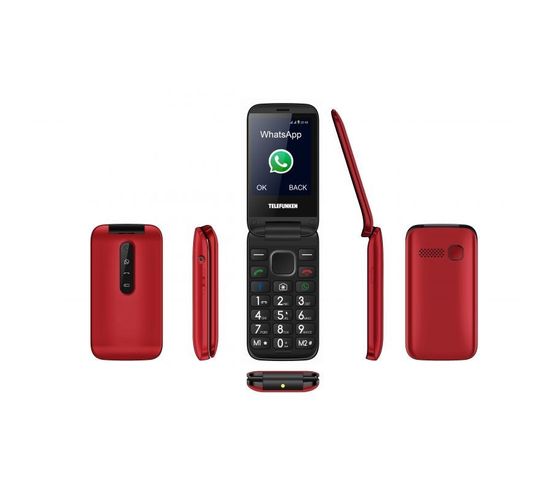 Téléphone Portable à Clapet 3g - Telefunken Tm 360 Cosi- Rouge