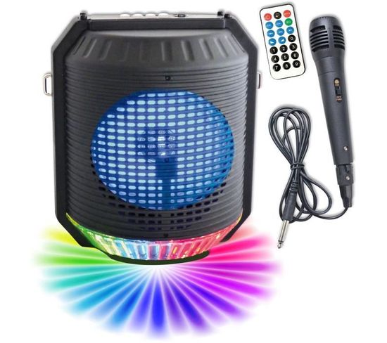 Hp74bth - Enceinte Lumineuse Karaoké Bluetooth 20w - Lumiere LED Multicolore - Port Usb