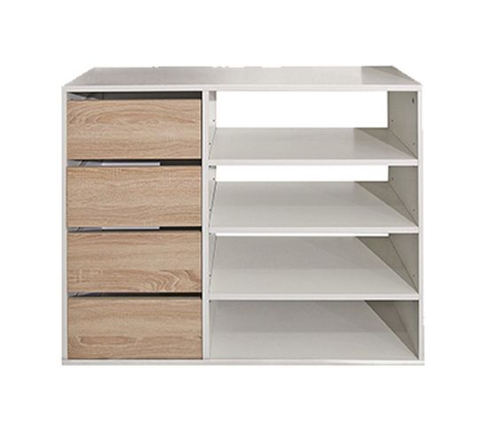 Shoe Cabinet Tom White And Natural Oak 89,5 X 73,2