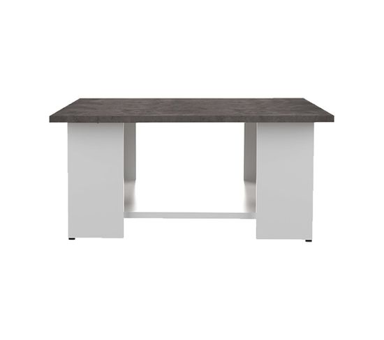 Square 67x67 Coffee Table White And Concrete
