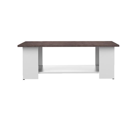 Square 89x67 Coffee Table White And Concrete