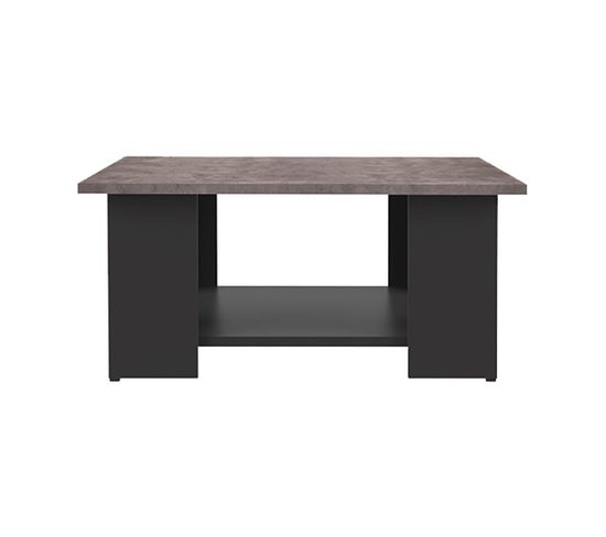 Square 67x67 Coffee Table Black And Concrete